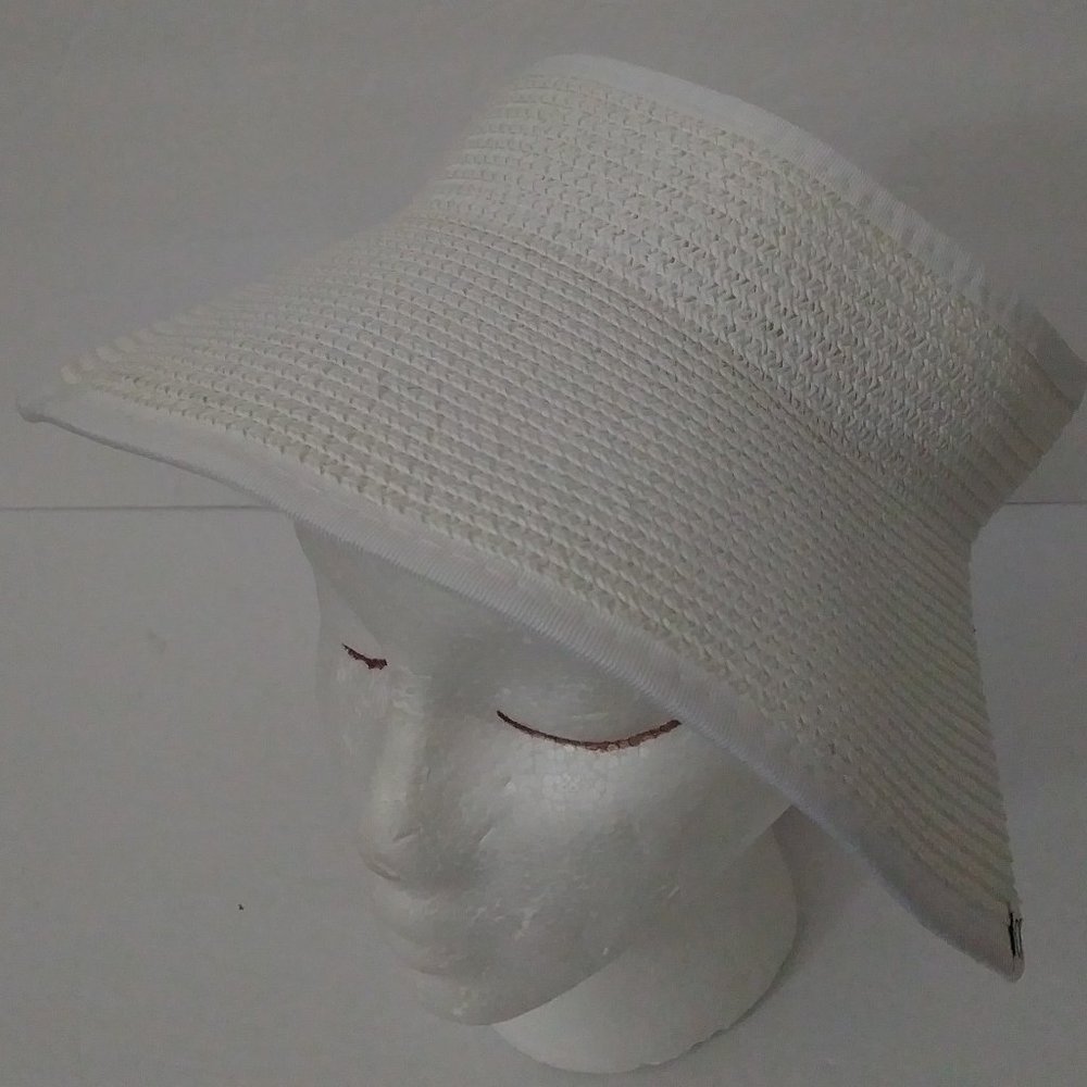 Ocean Pacific Beach Roll up Straw Sun Hat Visor for Women